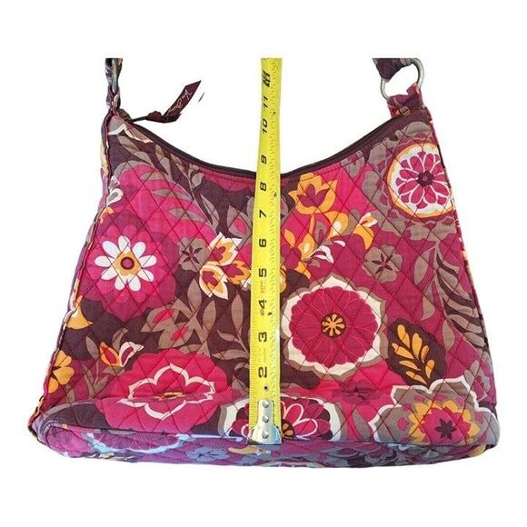 Vera Bradley Carnaby Lisa B. Shoulder Bag Purse Tote Magenta Floral Quilted - Picture 7 of 8